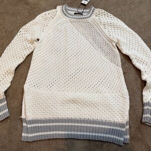 Sisley Cream Open Knit Sweater XS New With Tags